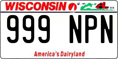 WI license plate 999NPN