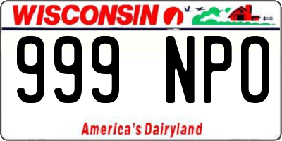 WI license plate 999NPO