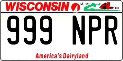 WI license plate 999NPR