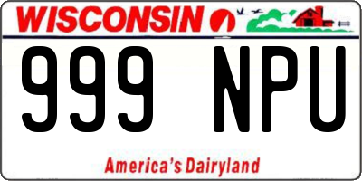 WI license plate 999NPU