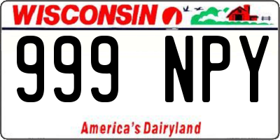 WI license plate 999NPY
