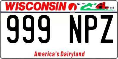 WI license plate 999NPZ