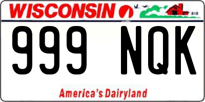WI license plate 999NQK