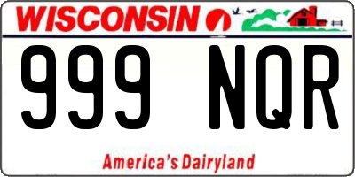 WI license plate 999NQR