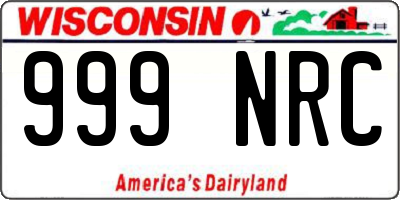 WI license plate 999NRC