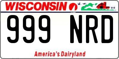 WI license plate 999NRD