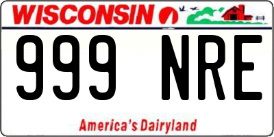 WI license plate 999NRE