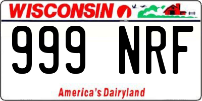 WI license plate 999NRF