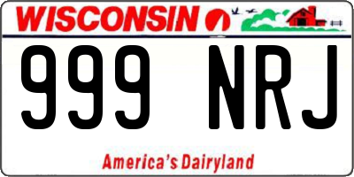 WI license plate 999NRJ