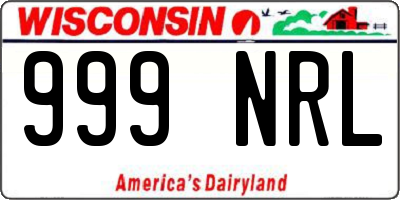 WI license plate 999NRL