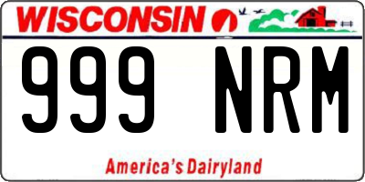 WI license plate 999NRM