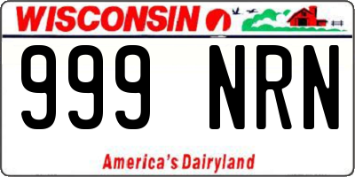 WI license plate 999NRN
