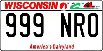 WI license plate 999NRO