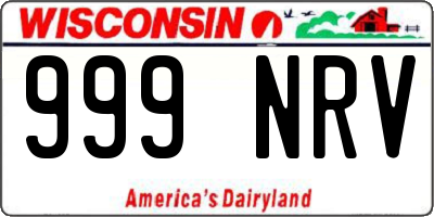 WI license plate 999NRV