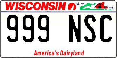 WI license plate 999NSC