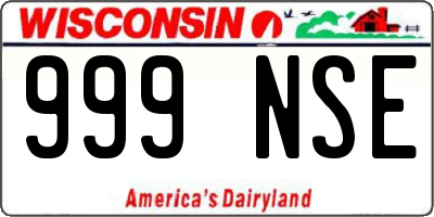 WI license plate 999NSE