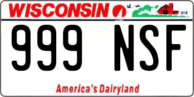 WI license plate 999NSF