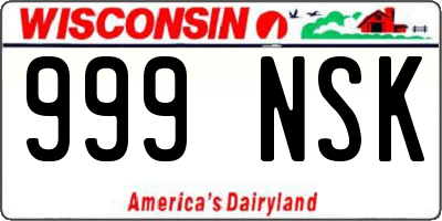 WI license plate 999NSK