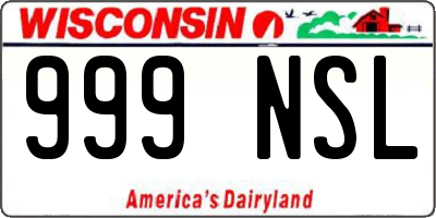WI license plate 999NSL