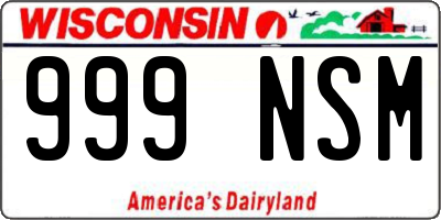 WI license plate 999NSM