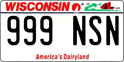 WI license plate 999NSN