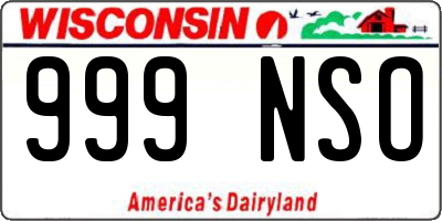 WI license plate 999NSO