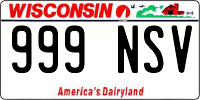 WI license plate 999NSV