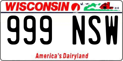 WI license plate 999NSW