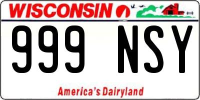 WI license plate 999NSY