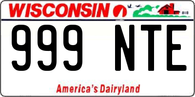 WI license plate 999NTE