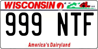 WI license plate 999NTF