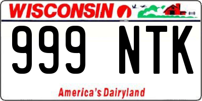 WI license plate 999NTK