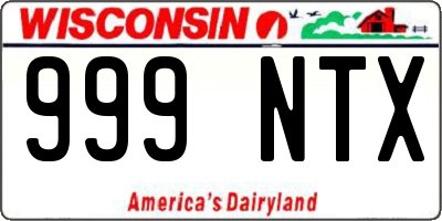 WI license plate 999NTX