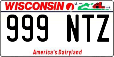 WI license plate 999NTZ