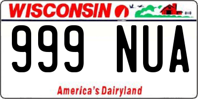 WI license plate 999NUA