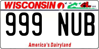WI license plate 999NUB