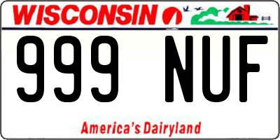 WI license plate 999NUF