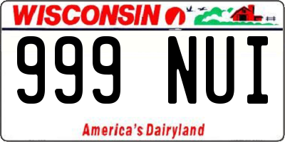 WI license plate 999NUI