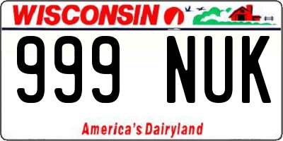 WI license plate 999NUK