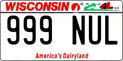 WI license plate 999NUL