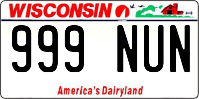 WI license plate 999NUN