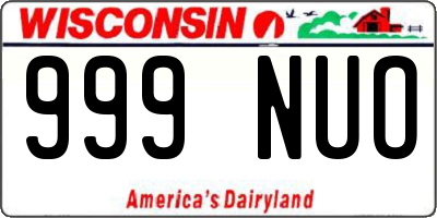 WI license plate 999NUO