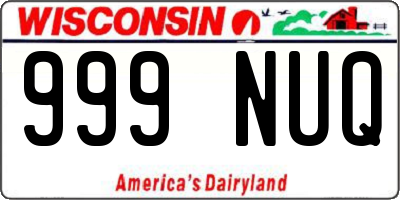 WI license plate 999NUQ