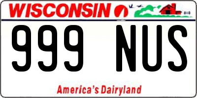 WI license plate 999NUS