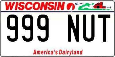 WI license plate 999NUT