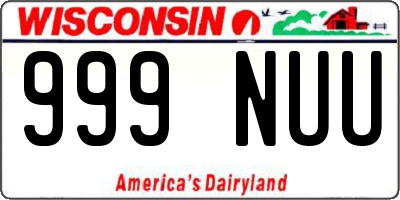 WI license plate 999NUU