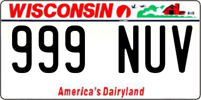 WI license plate 999NUV