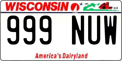 WI license plate 999NUW