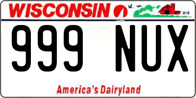 WI license plate 999NUX