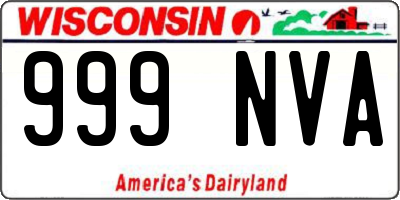 WI license plate 999NVA